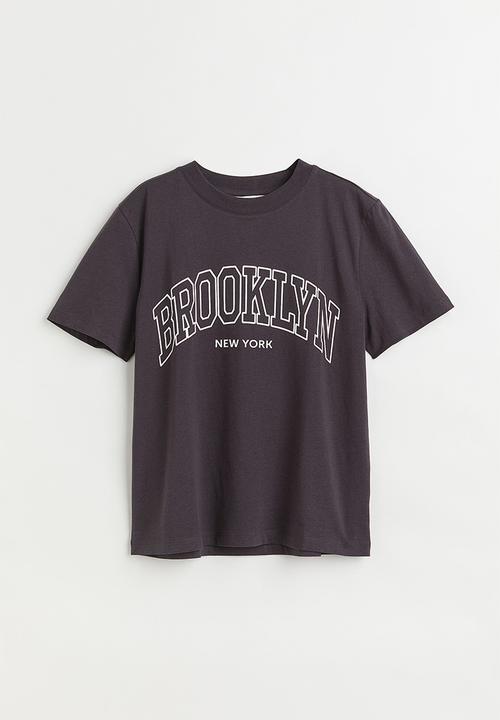 H&M - Cotton T-shirt - dark grey/brooklyn