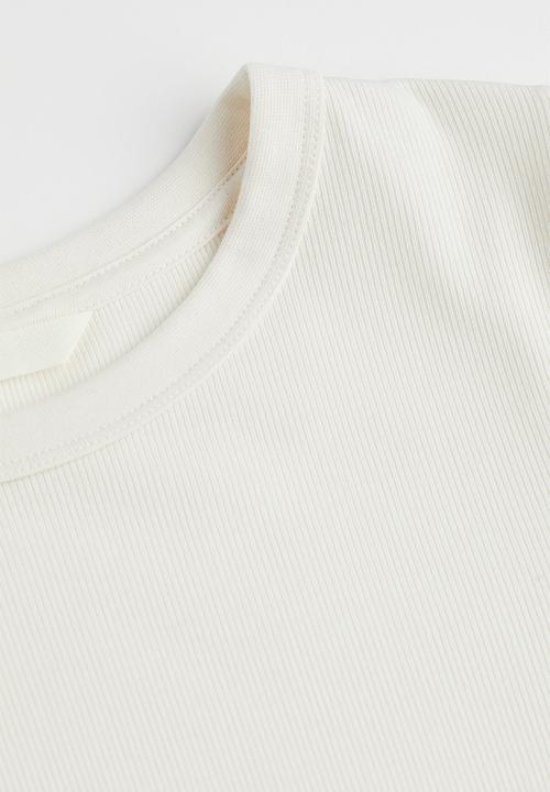 H&M - Ribbed modal-blend top - white