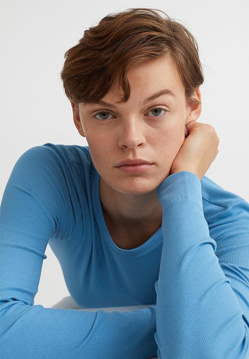 H&M - Ribbed modal-blend top - blue