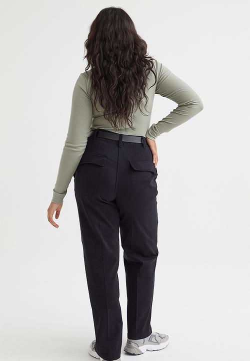 H&M - Ribbed modal-blend top - light khaki green
