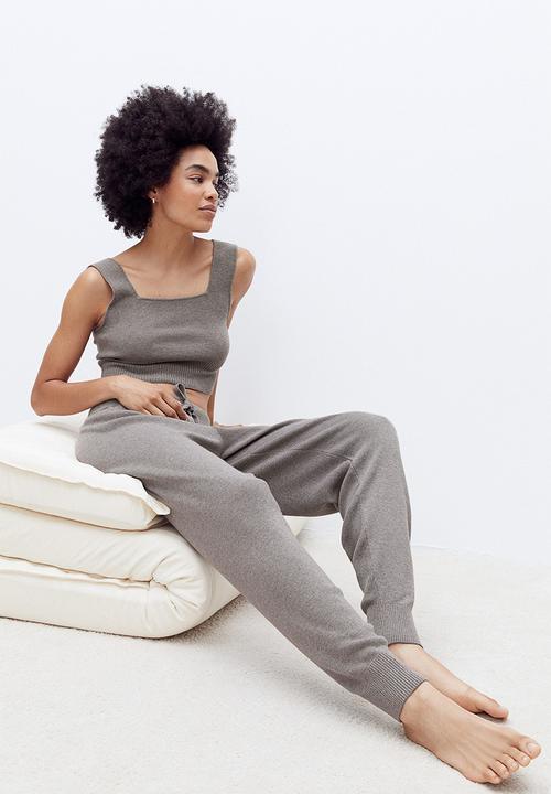 H&M - Knitted joggers - dark greige