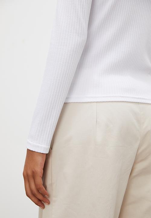 Superbalist - Long sleeve lace up tee - white