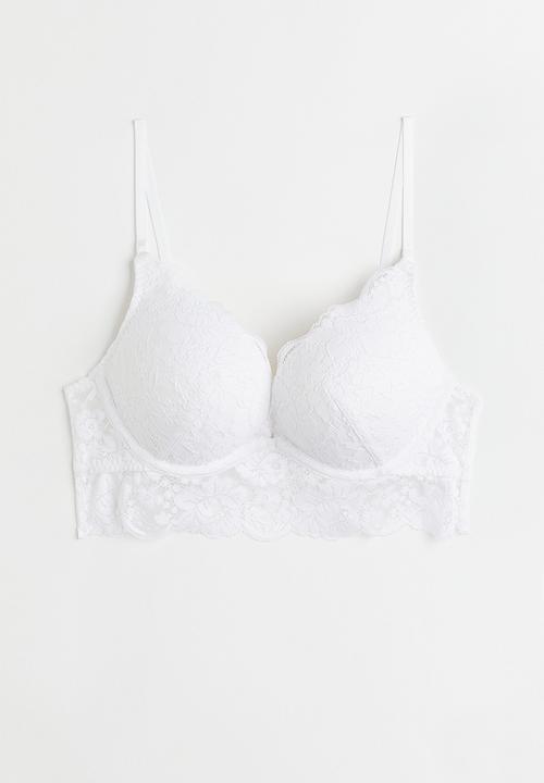 H&M - Lace super push-up bralette - white