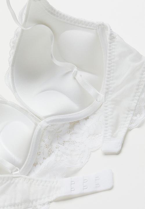 H&M - Lace super push-up bralette - white