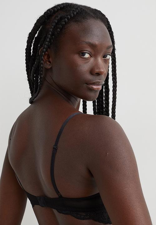 H&M - Lace super push-up bralette - black