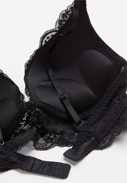 H&M - Lace super push-up bralette - black
