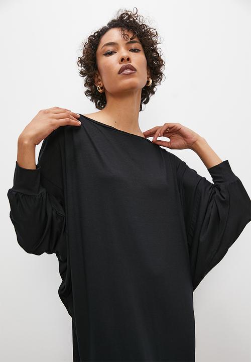 Superbalist - Off the shouldermidaxi slouch dress - black
