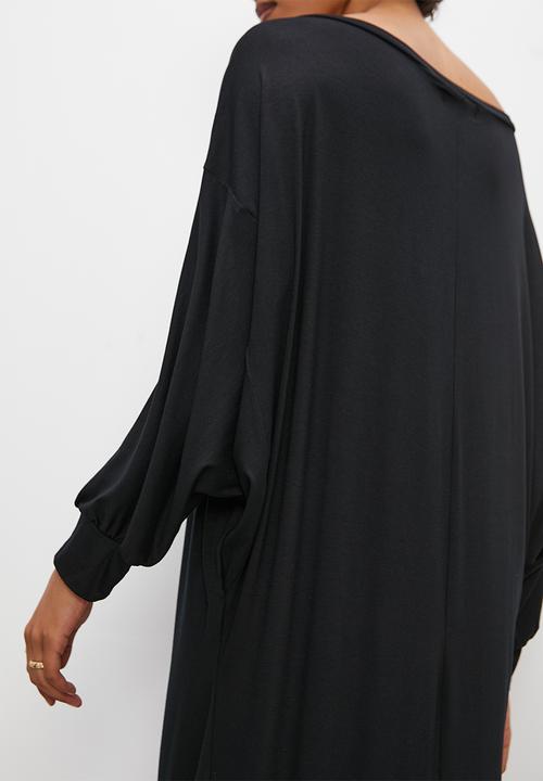 Superbalist - Off the shouldermidaxi slouch dress - black