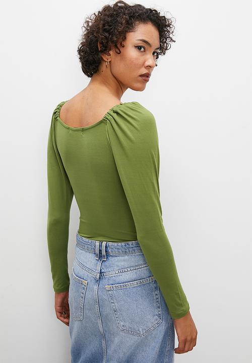 Superbalist - Ruched umpire bodysuit - khaki