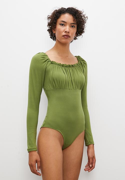 Superbalist - Ruched umpire bodysuit - khaki