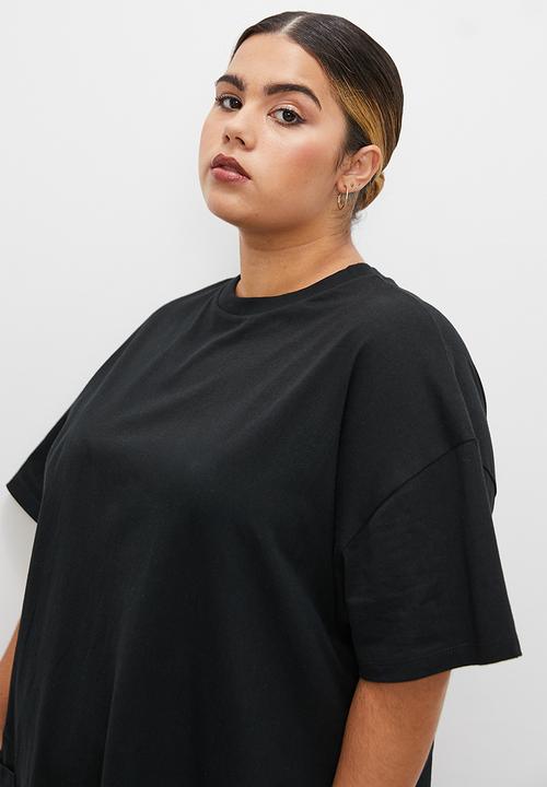 Superbalist - Midi tee dress with pockets - black