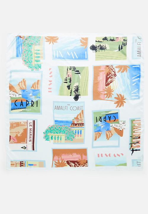 Cotton On - Versatile scarf-white postcards from