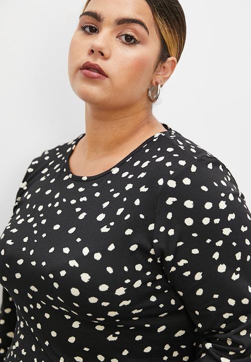 Superbalist - Printed back tie top - black and white