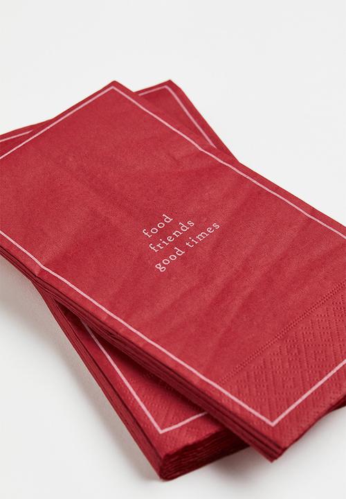 H&M - 15-pack paper napkins - multi/red