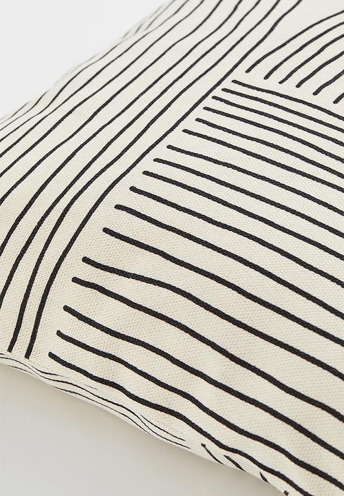 H&M - Cotton canvas cushion cover - beige/multi