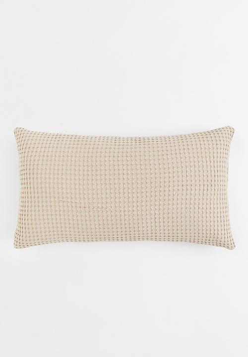 Waffled cotton cushion cover - beige