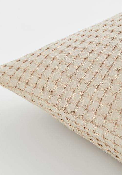 H&M - Waffled cotton cushion cover - beige