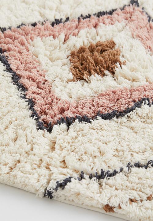 H&M - Deep-pile bath mat - multi/white