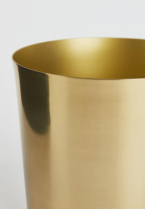 H&M - Medium metal plant pot - gold