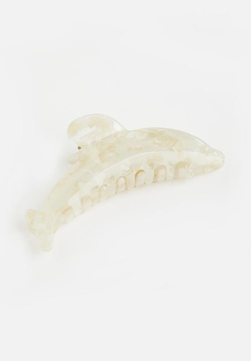 Rubi - Delilah dolphin hair claw - white marble