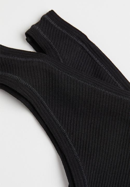 H&M - 3 Pack jersey brazilian briefs - black