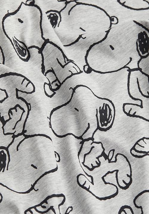 H&M - Oversized printed nightdress - grey marl/snoopy