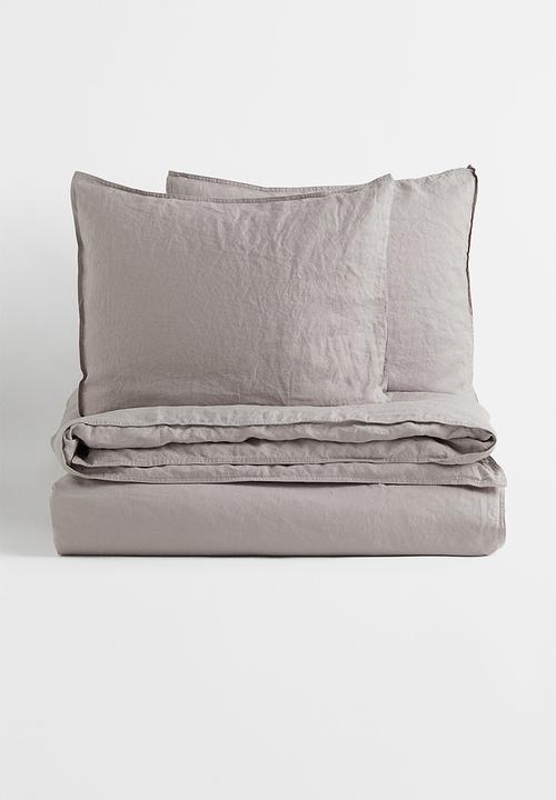 H&M - Linen duvet cover set - greige