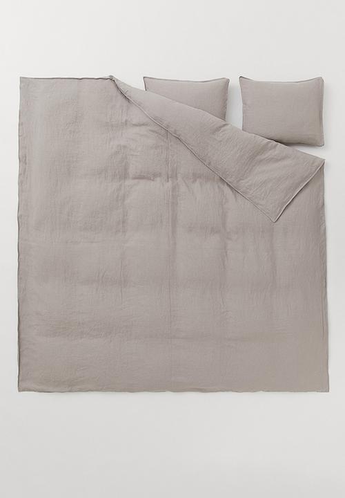 H&M - Linen duvet cover set - greige