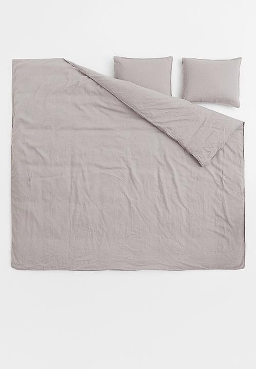 H&M - Linen duvet cover set - greige