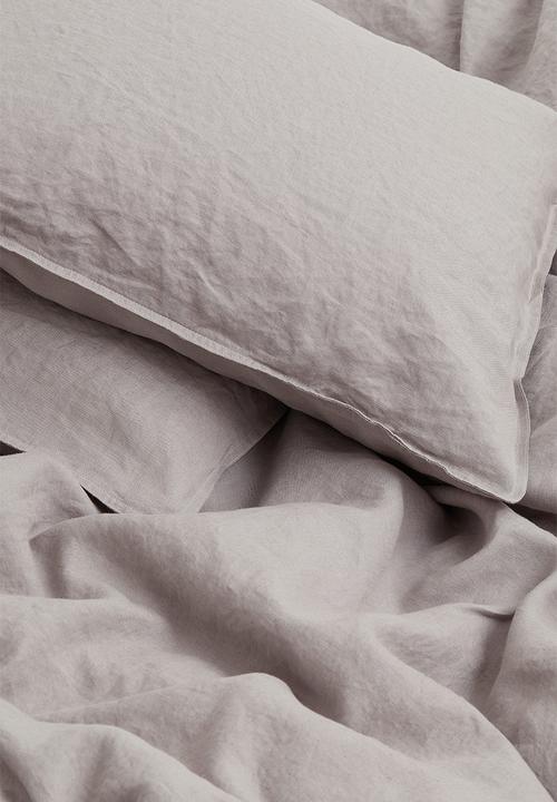 H&M - Linen duvet cover set - greige