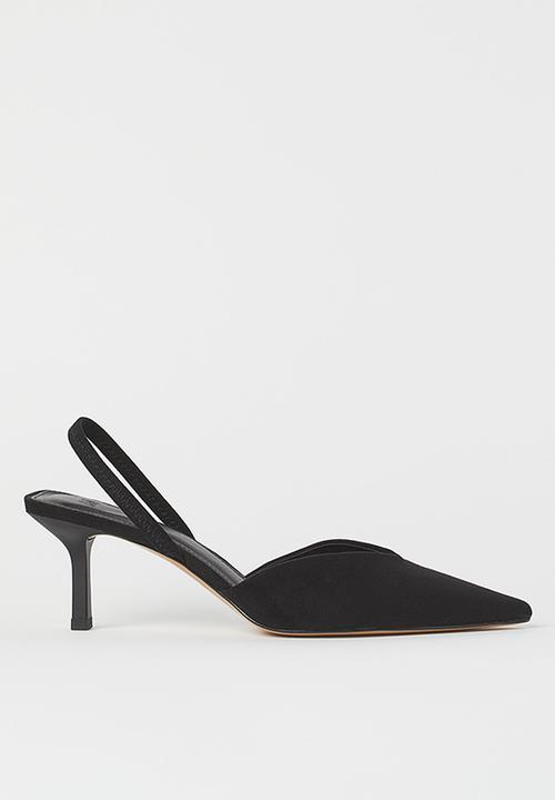 H&M - Imitation suede slingbacks - black