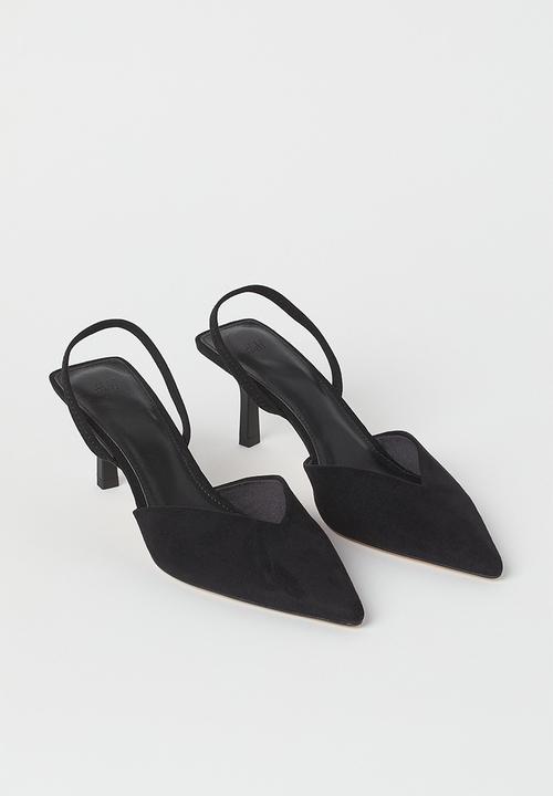 H&M - Imitation suede slingbacks - black