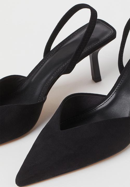 H&M - Imitation suede slingbacks - black