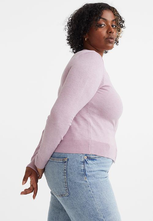H&M - Fine-knit cardigan - light pink marl