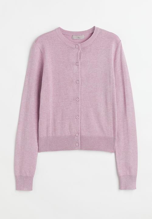H&M - Fine-knit cardigan - light pink marl