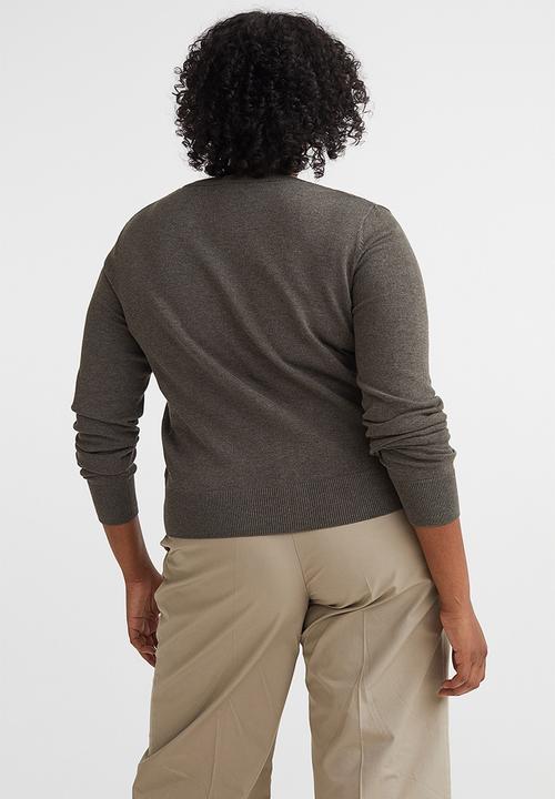 H&M - Fine-knit cardigan - dark greige marl