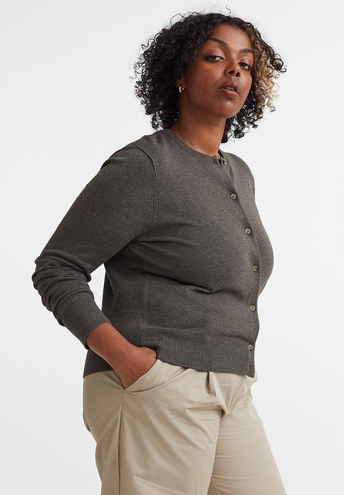 H&M - Fine-knit cardigan - dark greige marl