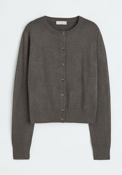H&M - Fine-knit cardigan - dark greige marl