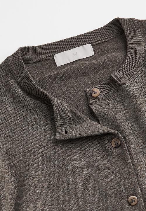 H&M - Fine-knit cardigan - dark greige marl