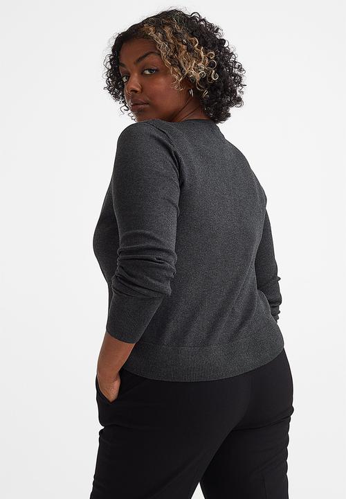 H&M - Fine-knit cardigan - dark grey marl