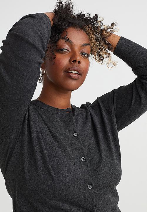 H&M - Fine-knit cardigan - dark grey marl