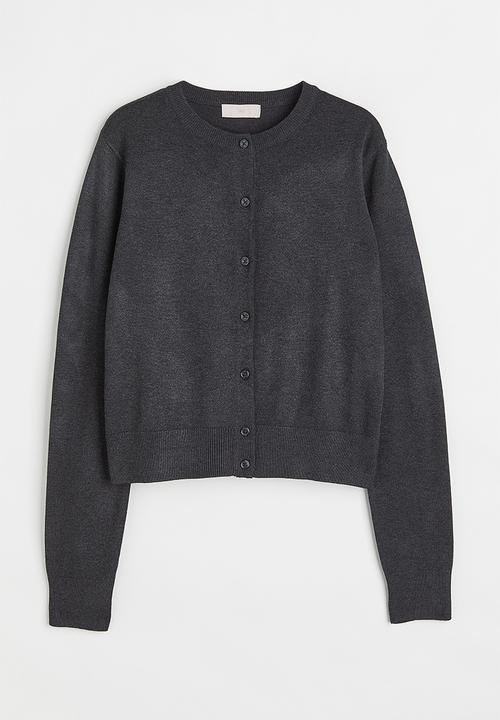H&M - Fine-knit cardigan - dark grey marl