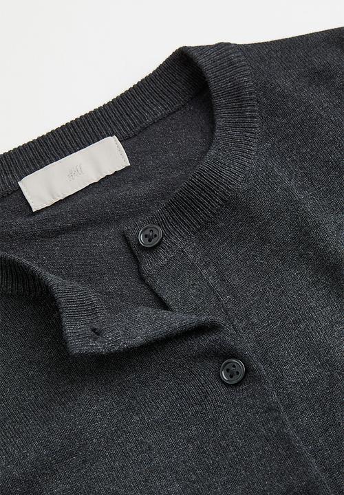 H&M - Fine-knit cardigan - dark grey marl