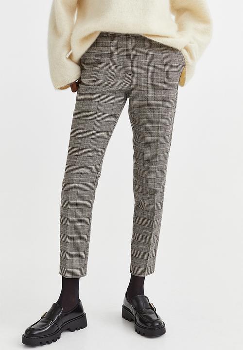 H&M - Cigarette trousers - brown/checked