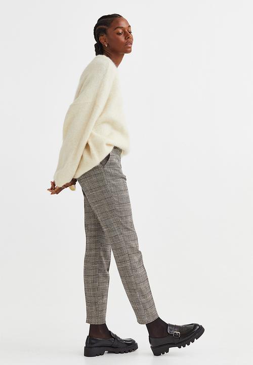 H&M - Cigarette trousers - brown/checked