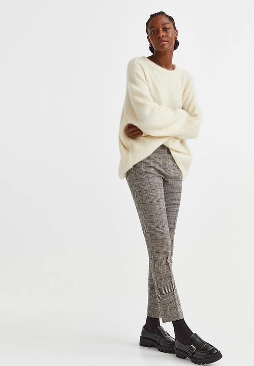 H&M - Cigarette trousers - brown/checked