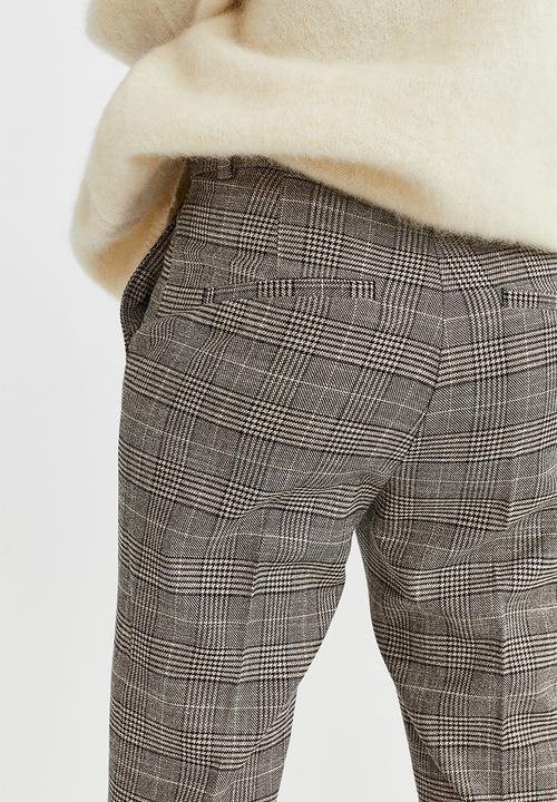 H&M - Cigarette trousers - brown/checked