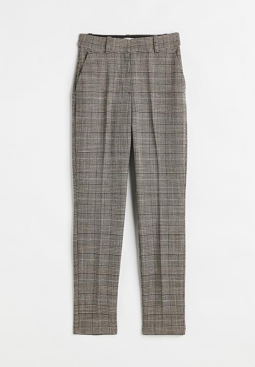 H&M - Cigarette trousers - brown/checked