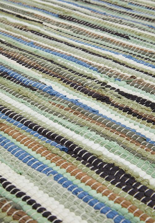 Sixth Floor - Recycled chindi rug - stripe green