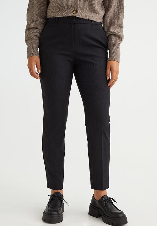 H&M - Cigarette trousers - dark blue/pinstriped